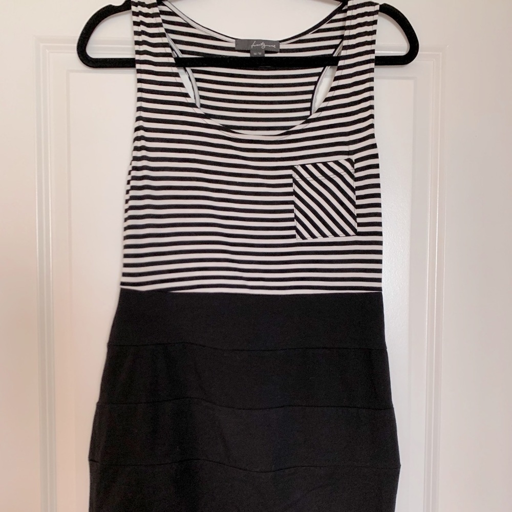 Black and White T-Shirt Tank Dress